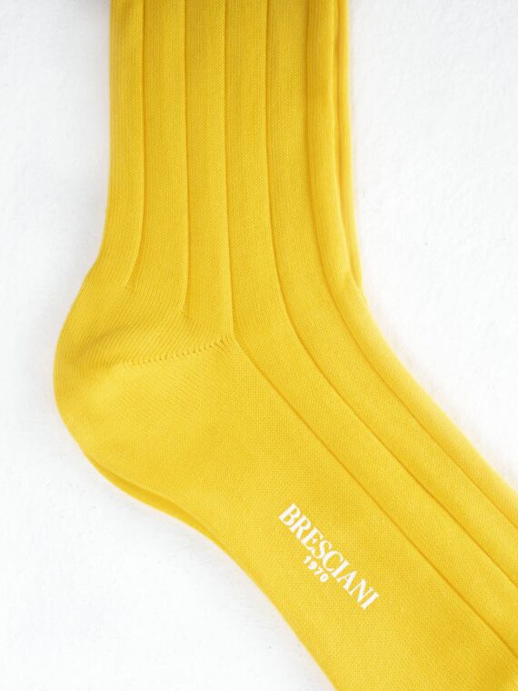 Chaussettes en coton pima jaune uni