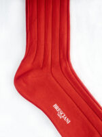 Chaussettes en coton pima rouge uni