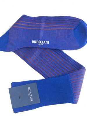 Chaussettes en fil d’Écosse bleu et orange vanisé