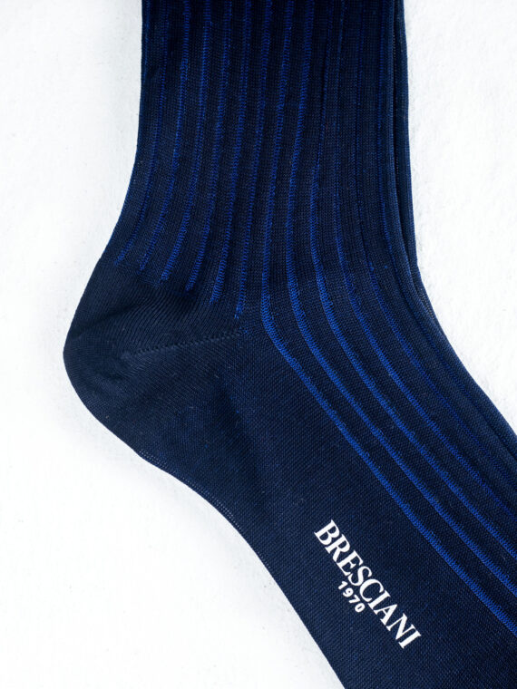 Chaussettes en fil d’Écosse bleu marine et bleu roi vanisé