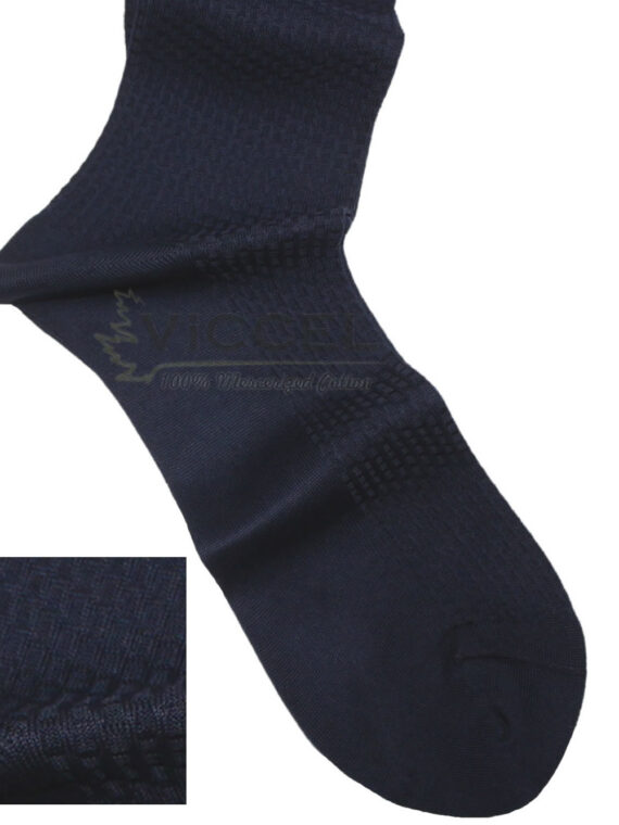 Chaussettes en fil d’Écosse bleu marine texturé brique