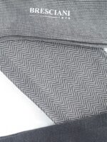 Chaussettes en fil d’Écosse gris et blanc chevron