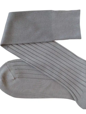 Chaussettes en fil d'Écosse gris clair uni