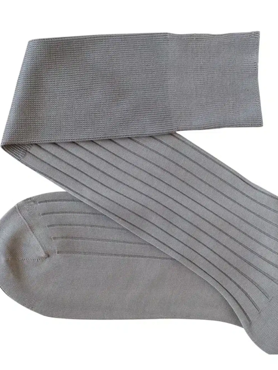 Chaussettes en fil d'Écosse gris clair uni