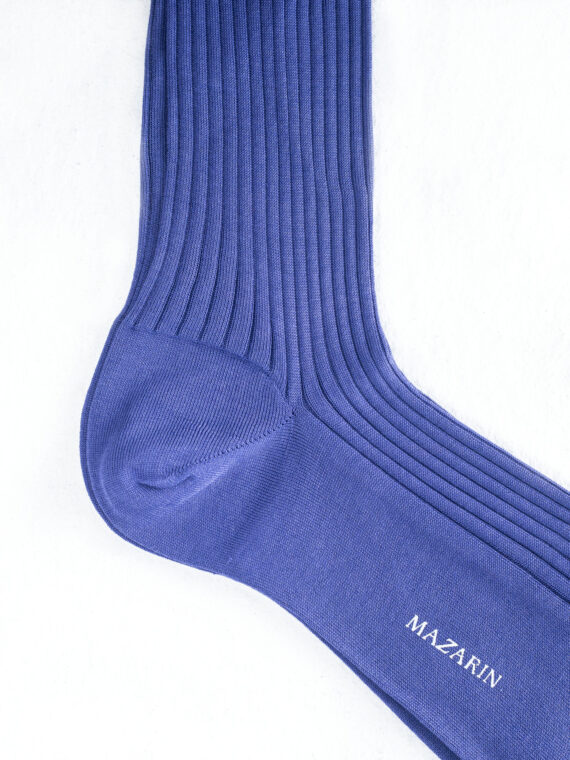 Chaussettes en fil d'Écosse indigo uni