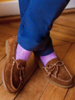 Chaussettes en fil d'Écosse lilas uni