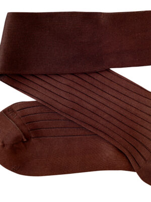 Chaussettes en fil d'Écosse marron uni