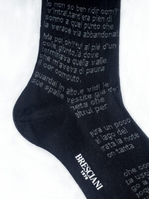 Chaussettes en fil d’Écosse noir scripto texturé (2)