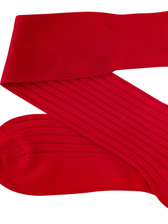 Chaussettes en fil d'Écosse rouge écarlate uni