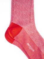 Chaussettes en fil d'Écosse rouge et blanc Coquelicot natté