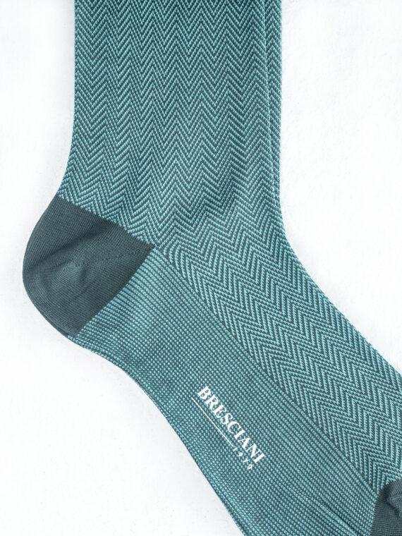 Chaussettes en fil d’Écosse vert acqua chevron