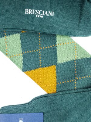 Chaussettes en fil d'Écosse vert olive Burlington (2)