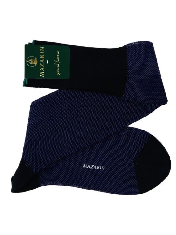 Chaussettes en fil d'Écosse violet et bleu marine caviar