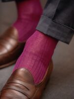 Chaussettes en fil d'Écosse violet uni