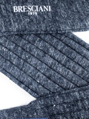 Chaussettes en lin gris anthracite chiné uni (2)