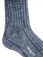 Chaussettes en lin gris anthracite chiné uni