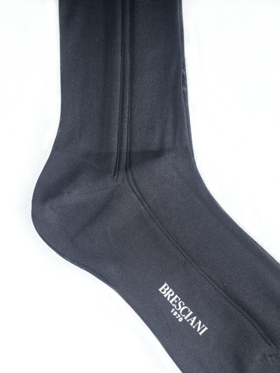 Chaussettes en soie noire unie