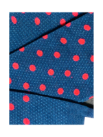 Chaussettes en fil d’Écosse bleu marine à pois rouges meshdot