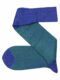 Chaussettes en fil d’Écosse bleu royal et vert chevron