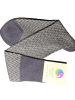 Chaussettes en fil d’Écosse gris charbon chevron