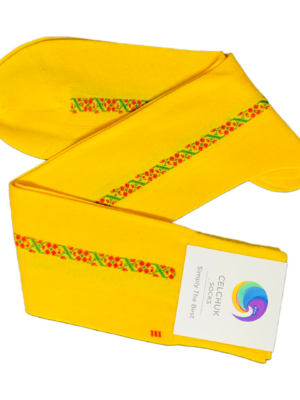 Chaussettes en fil d’Écosse jaune étamine uni