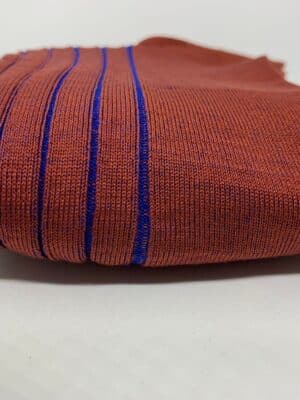 Chaussettes en fil d’Écosse marron taba vanisé à rayures bleu royal (2)