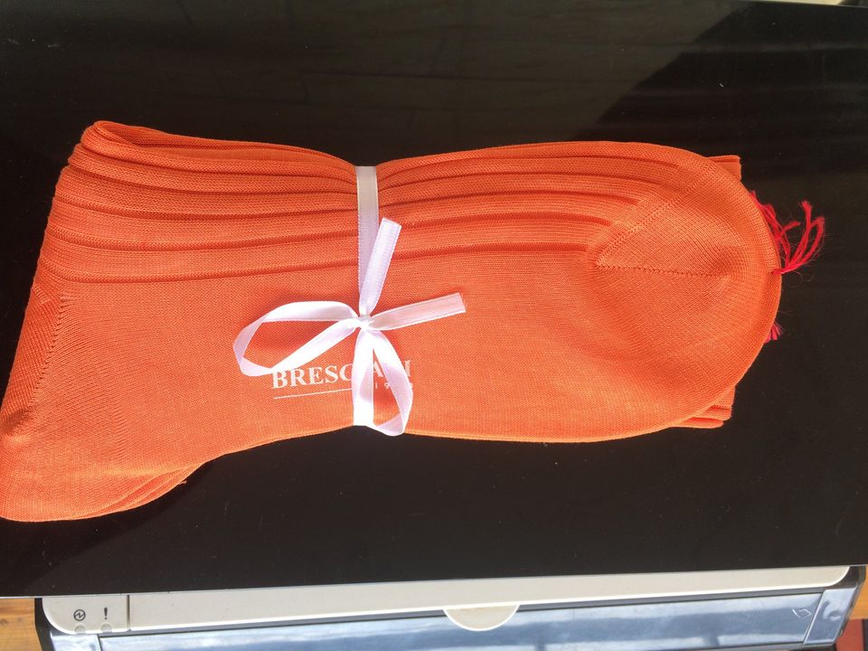 Chaussettes en fil d'Écosse orange uni